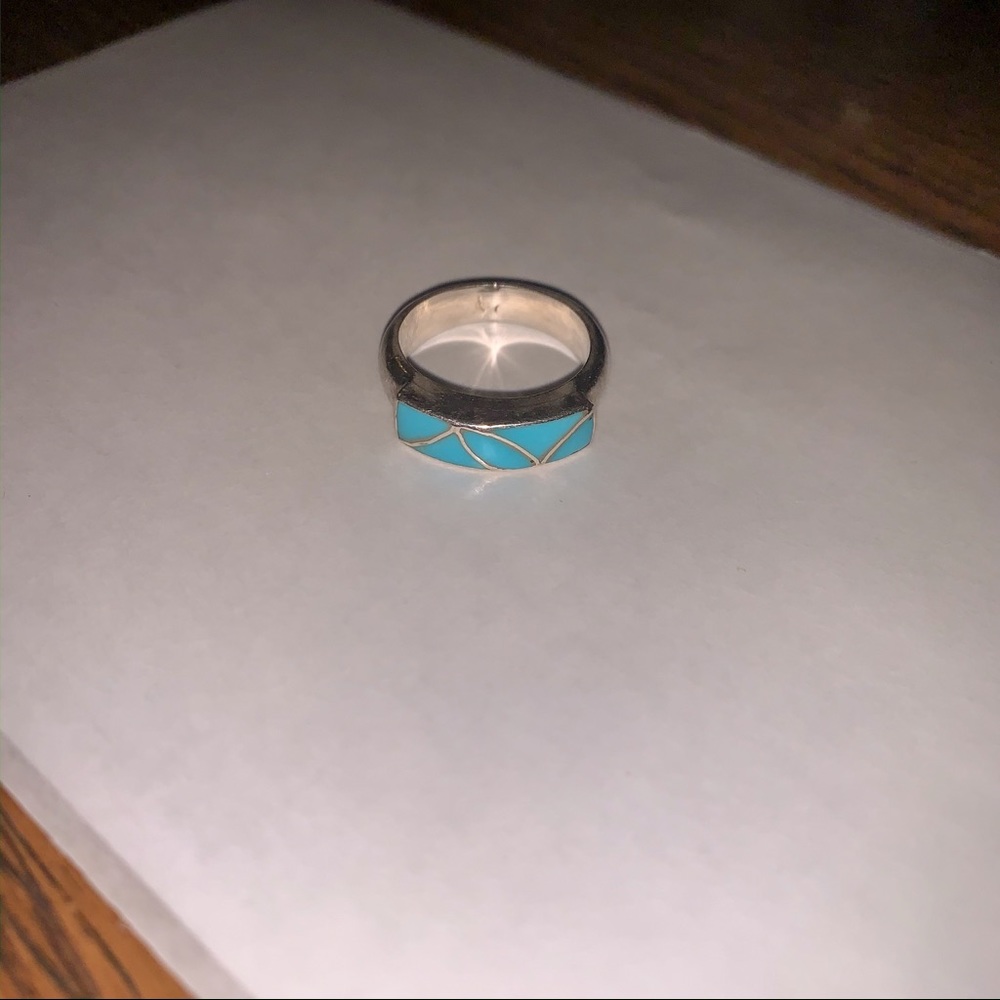 Real turquoise sterling silver ring